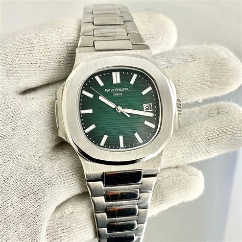 patek philippe green dial|Patek Philippe nautilus green face.